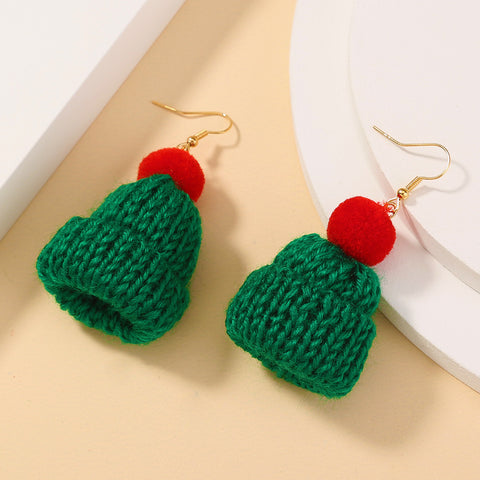 Hand Knitted Christmas Earrings