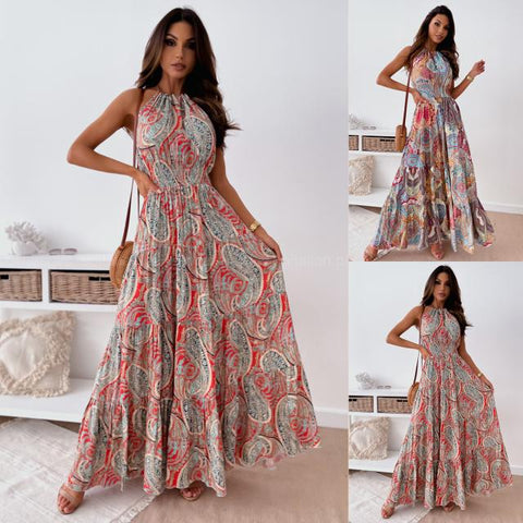 Women's Floral Halter Neck Dress