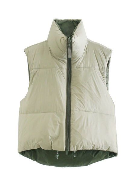 Puffer Vest Jacket Double-Sided