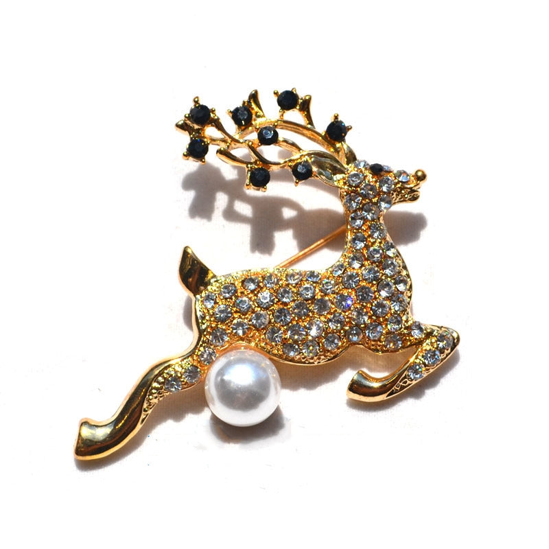 Christmas Deer Brooch Pin