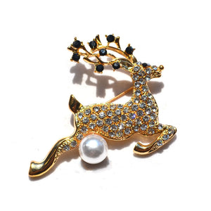 Christmas Deer Brooch Pin