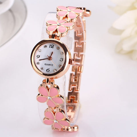 Quartz Flower Strap Wristwatch