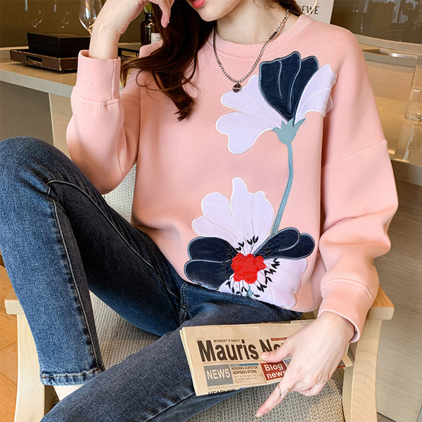 Cute Flower Pullover Sweater