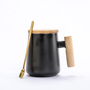 Ceramic Mug With Wooden Handle