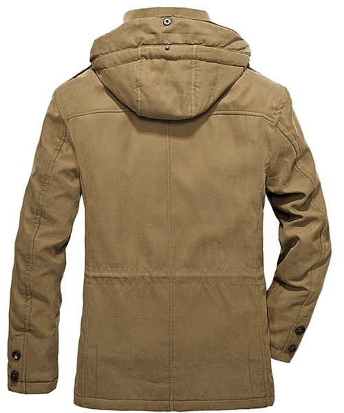 Men's Lamb Wool Detachable Parka Coat