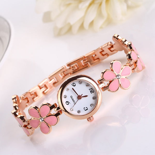 Quartz Flower Strap Wristwatch