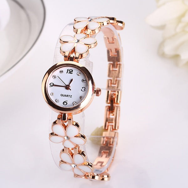 Quartz Flower Strap Wristwatch