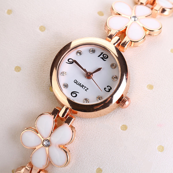 Quartz Flower Strap Wristwatch