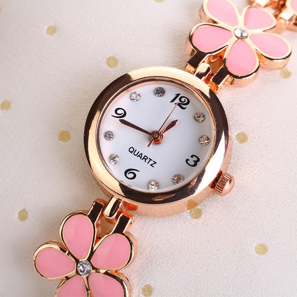 Quartz Flower Strap Wristwatch