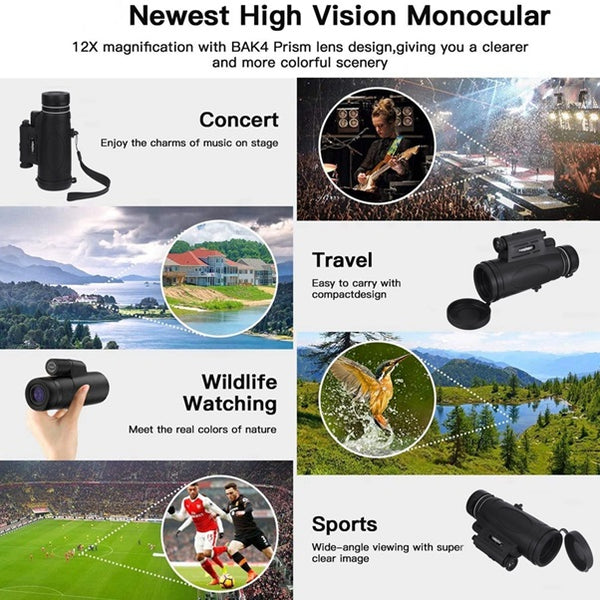 Laser Binoculars With HD Optical Monocular