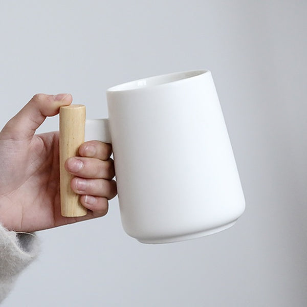 Ceramic Mug With Wooden Handle