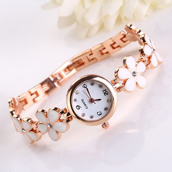 Quartz Flower Strap Wristwatch