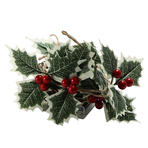 Christmas Leaf Red Fruit Wire Copper Lights