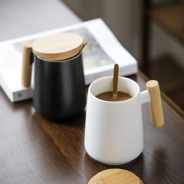 Ceramic Mug With Wooden Handle