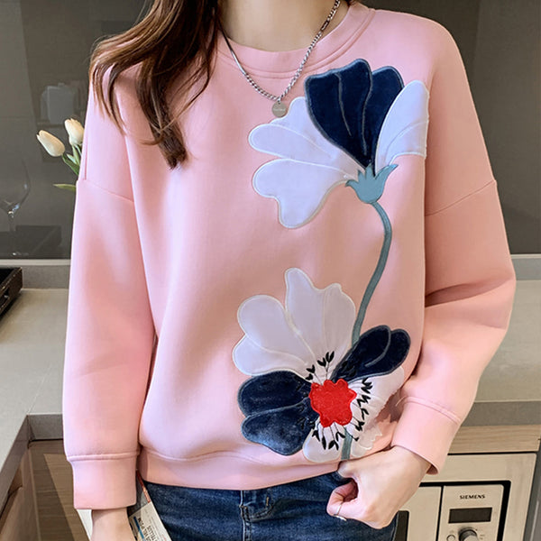 Cute Flower Pullover Sweater