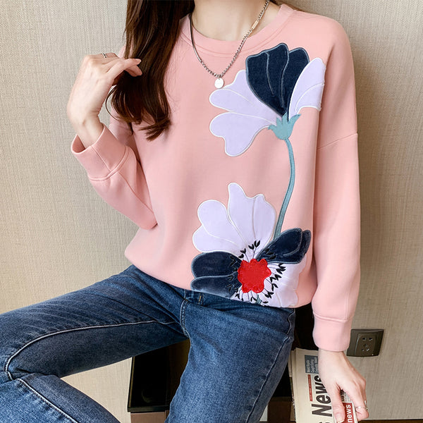 Cute Flower Pullover Sweater