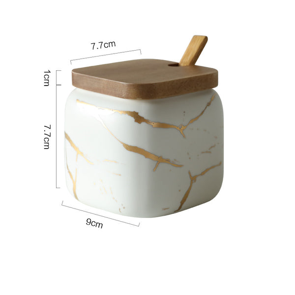 Nordic Gold Marble Jar Set