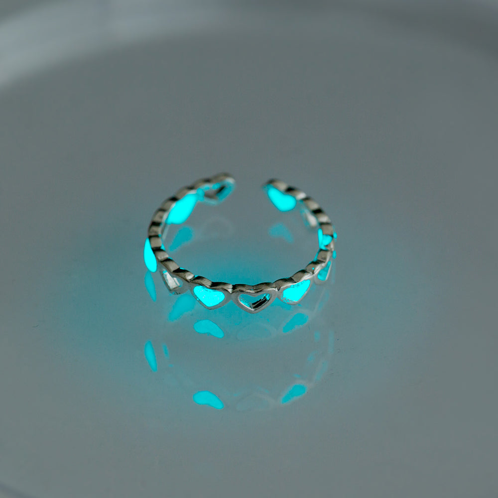 Glow-In-The-Dark Heart Shape Ring