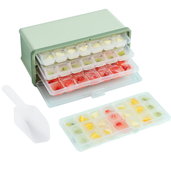 Three Layer Ice Box With Ice Cubes