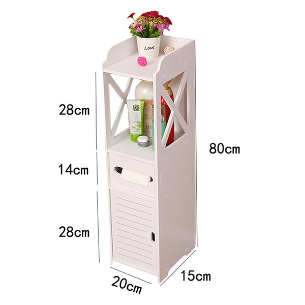 High Bathroom Cabinet With Storage Shelf