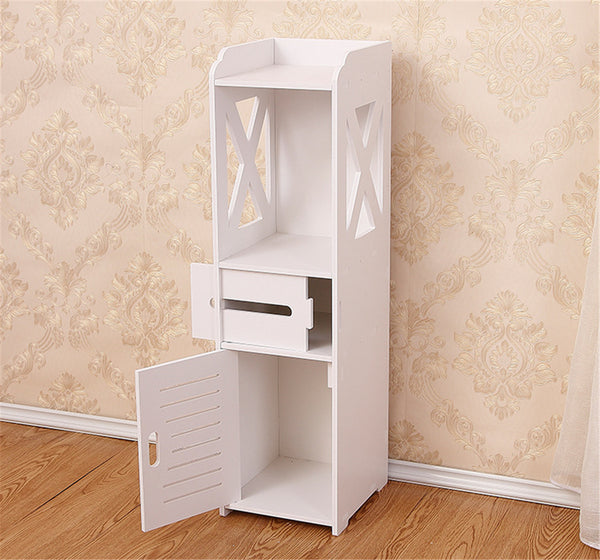 High Bathroom Cabinet With Storage Shelf