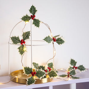 Christmas Leaf Red Fruit Wire Copper Lights